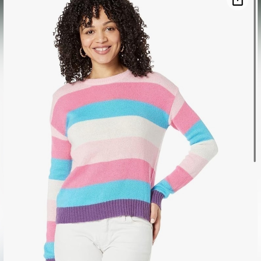 Lilly Pulitzer Amala sweater Coral Sands Lagoon Stripe size L